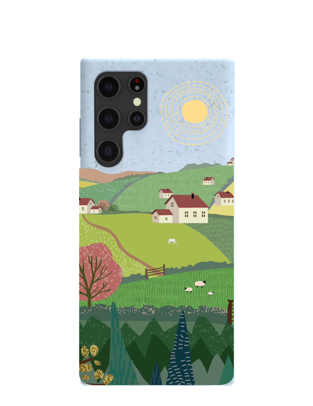 Powder Blue Sunny Countryside Samsung Galaxy S22 Ultra Case