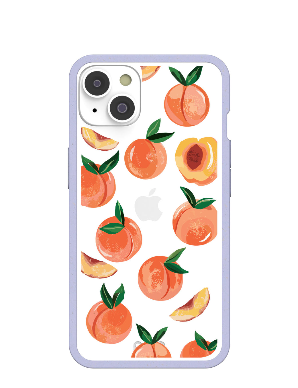 Clear Sweet Peach iPhone 14 Case With Lavender Ridge