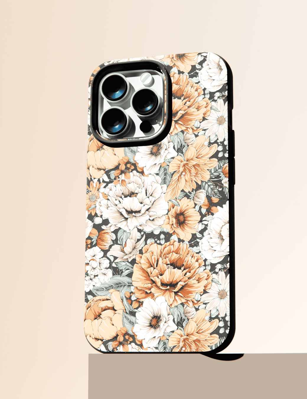 Black Peachy Peonies iPhone 11 Pro Case