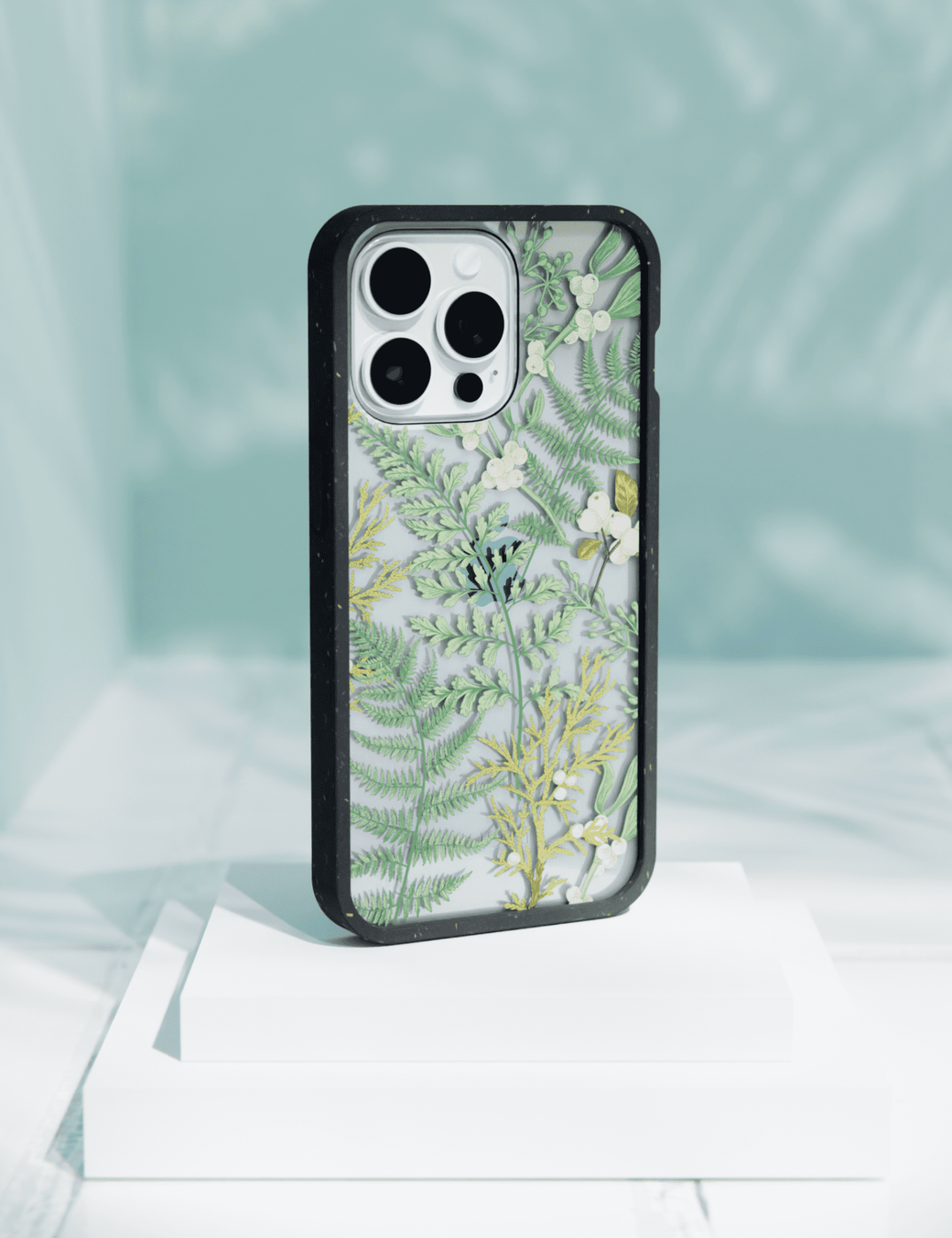 Clear Herbarium iPhone 14 Case With Black Ridge