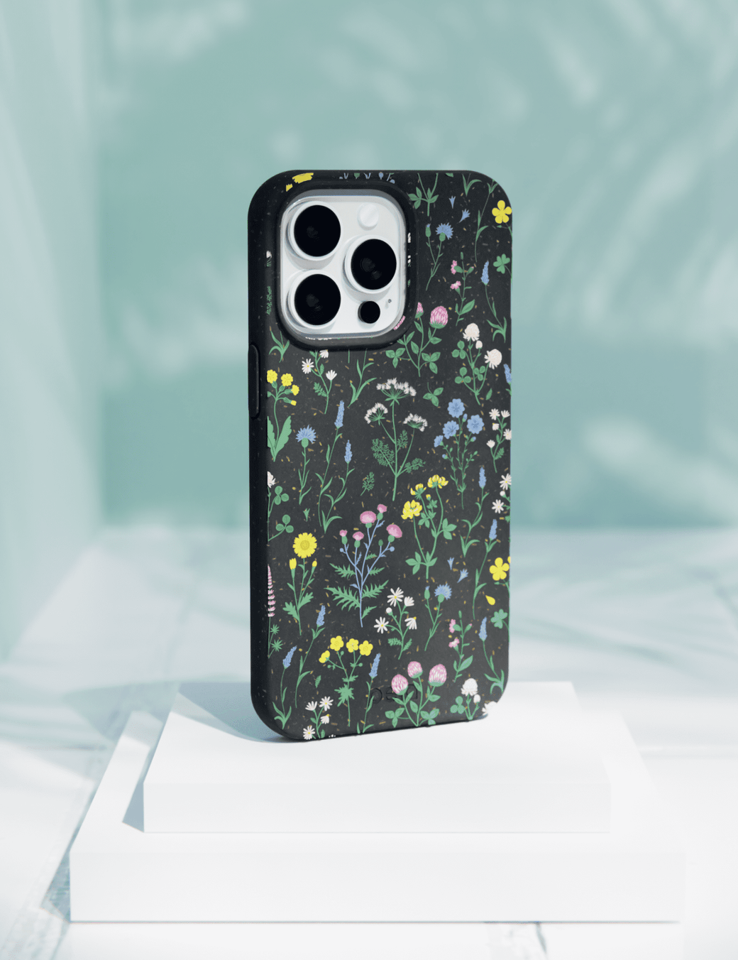 Black Shadow Blooms iPhone 14 Case with MagSafe Module