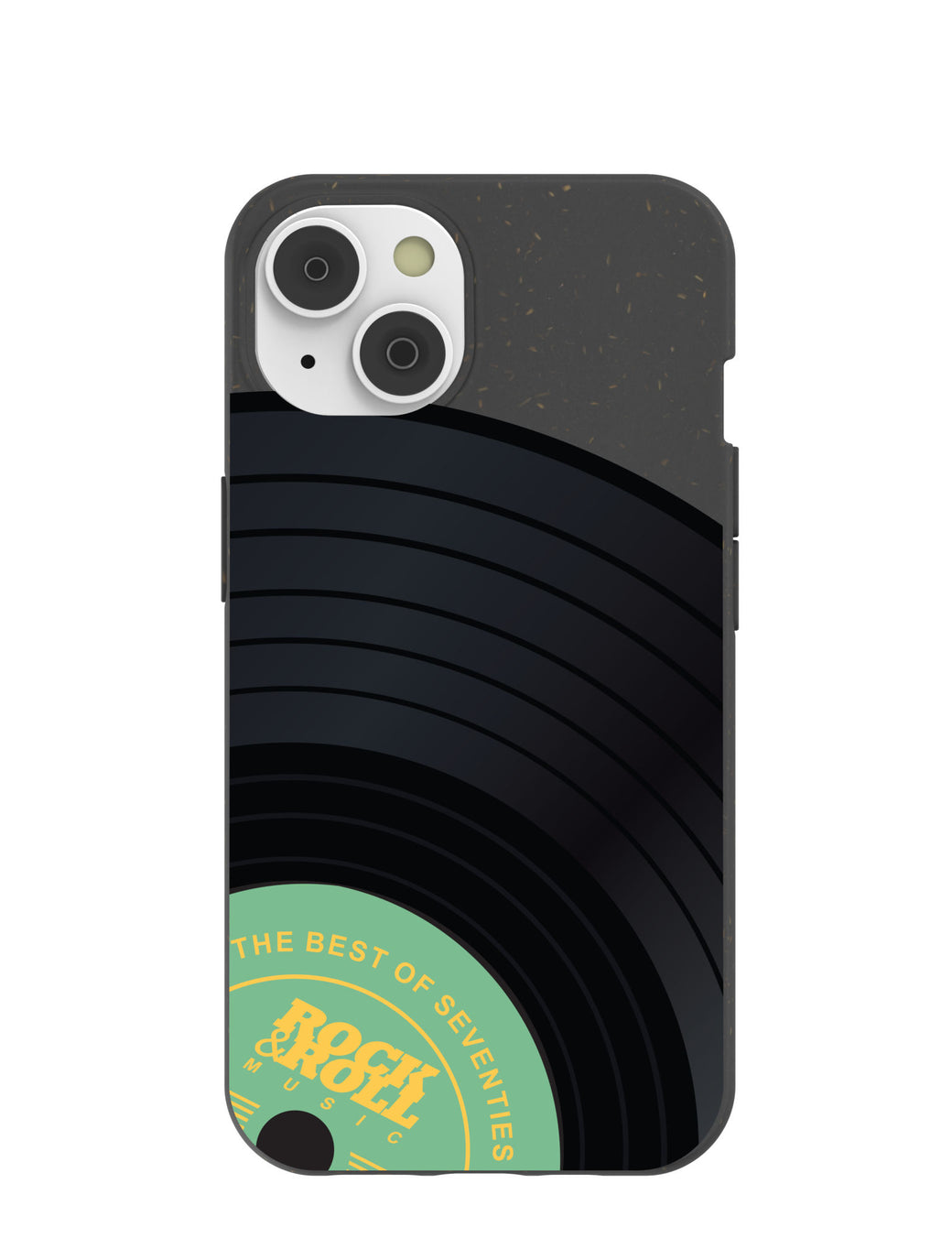 Black Vinyl Vibes iPhone 14 Case with MagSafe Module
