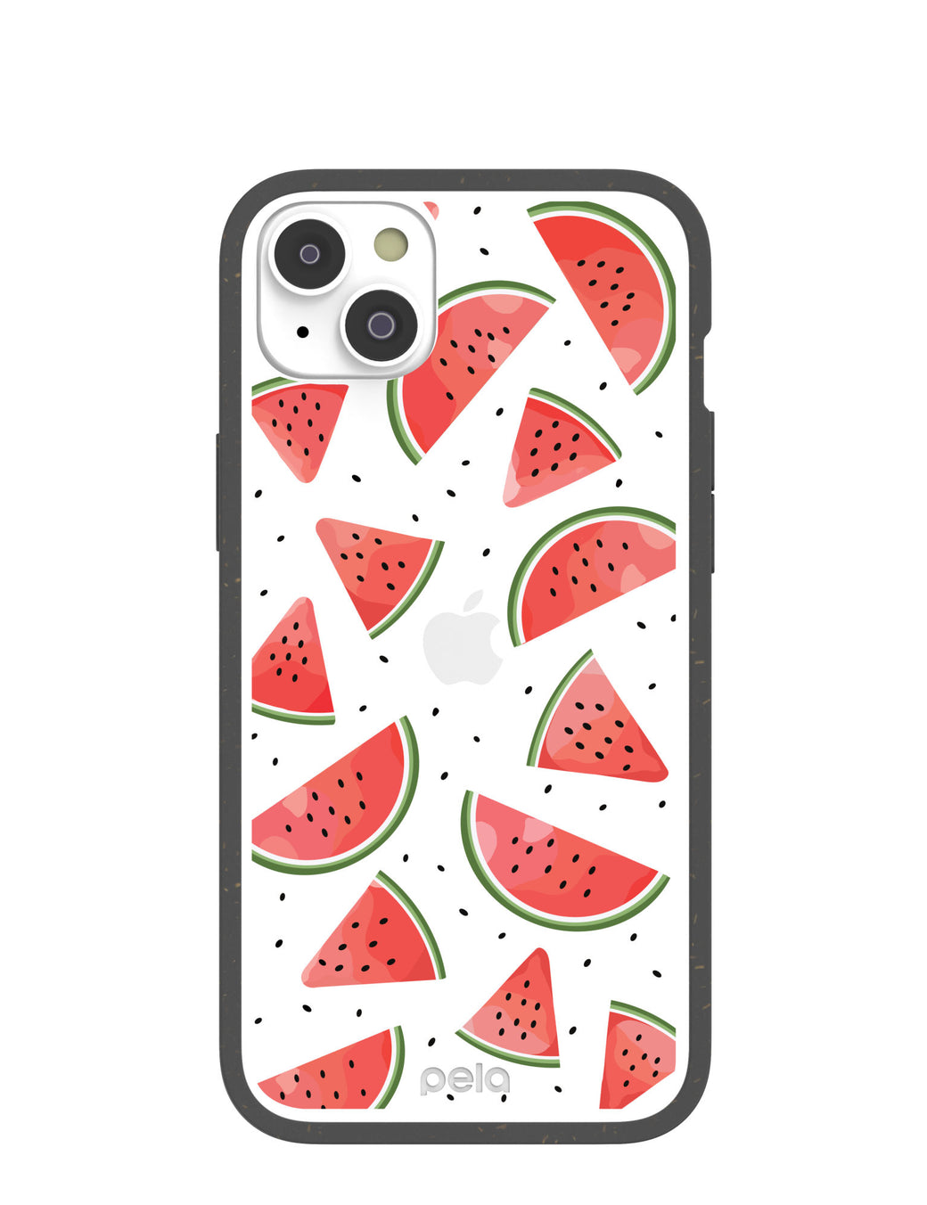 Clear Watermelon iPhone 14 Plus Case With Black Ridge