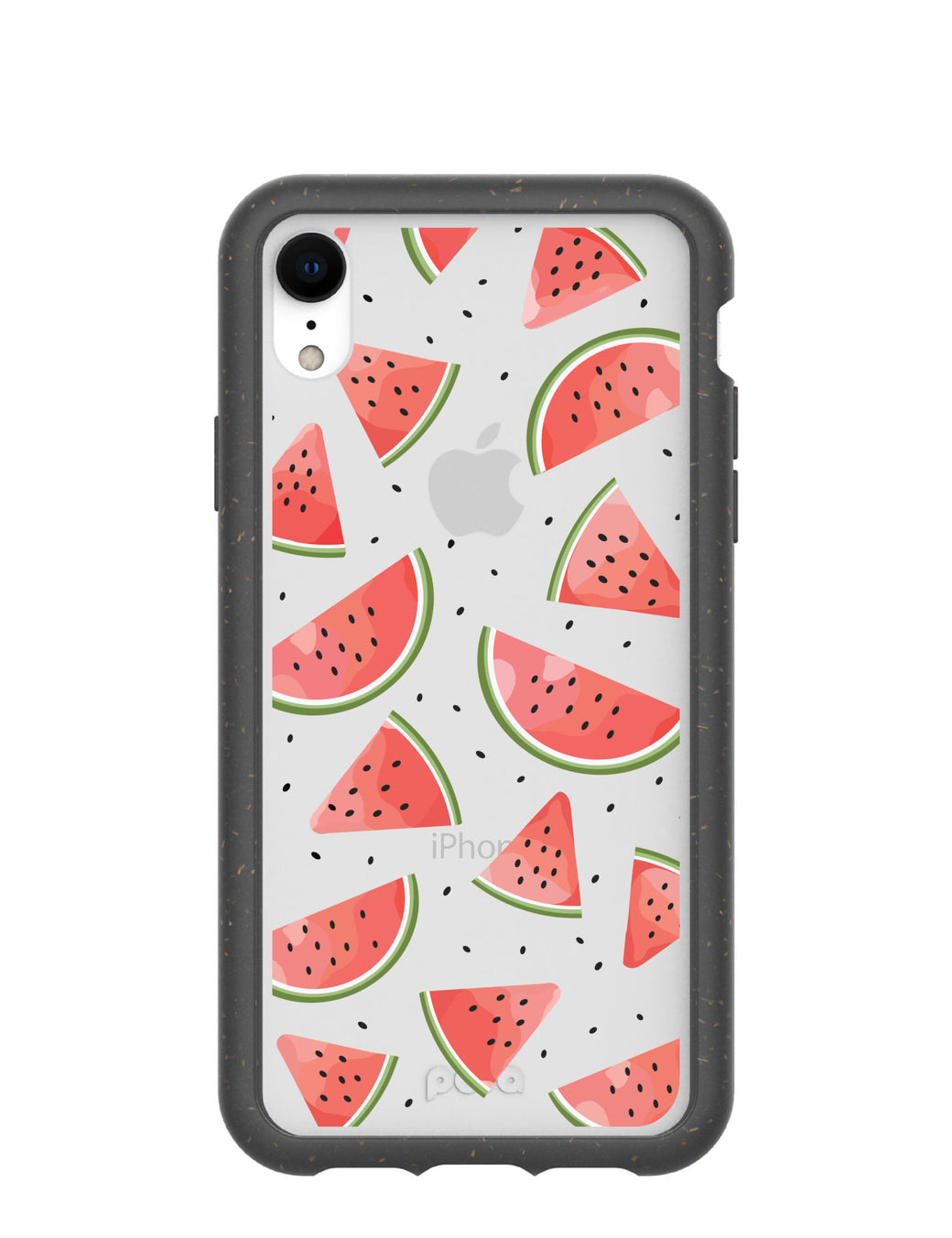 Clear Watermelon iPhone XR Case With Black Ridge