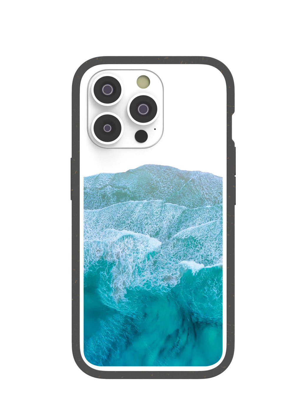 Clear Waves iPhone 14 Pro Case With Black Ridge