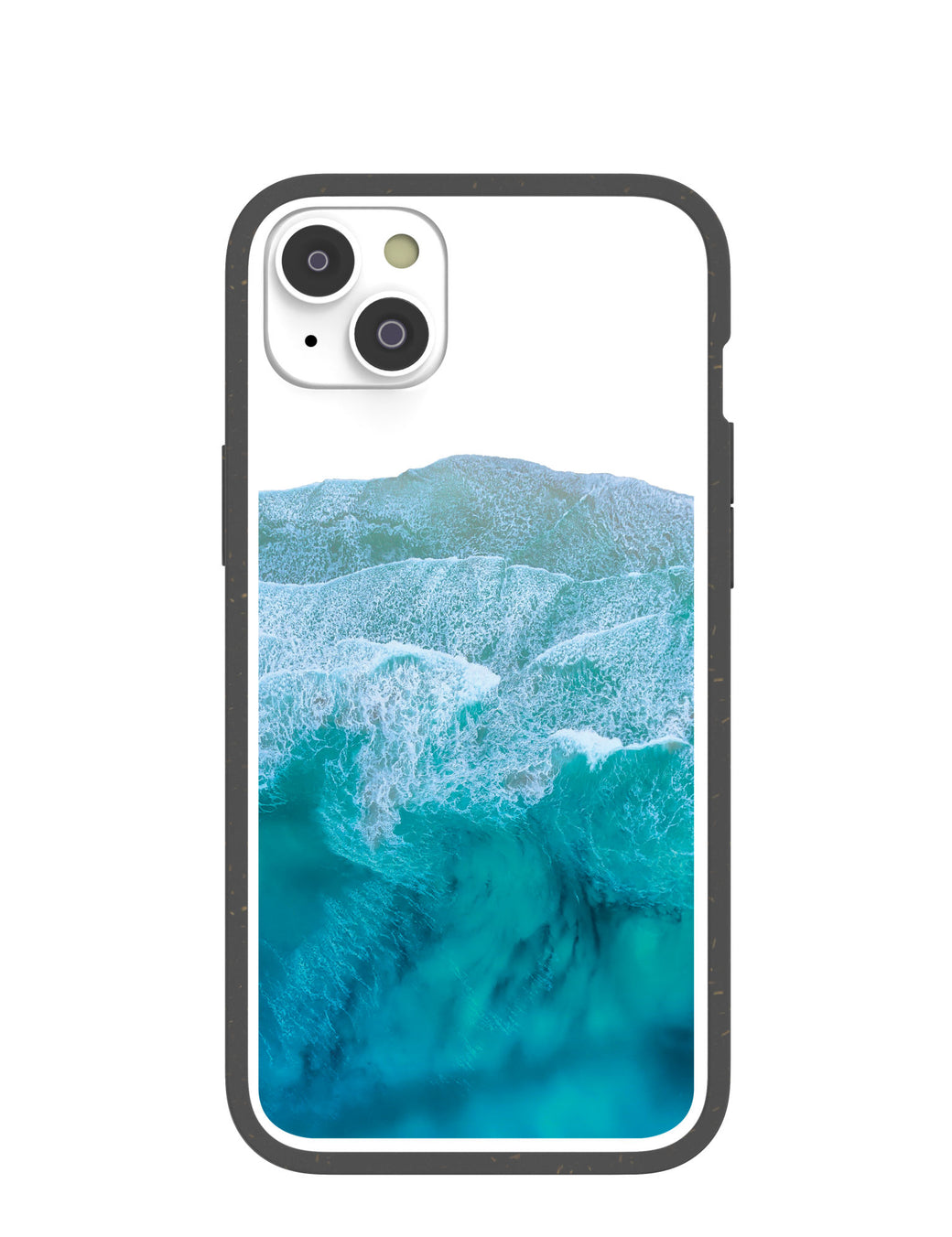 Clear Waves iPhone 14 Plus Case With Black Ridge