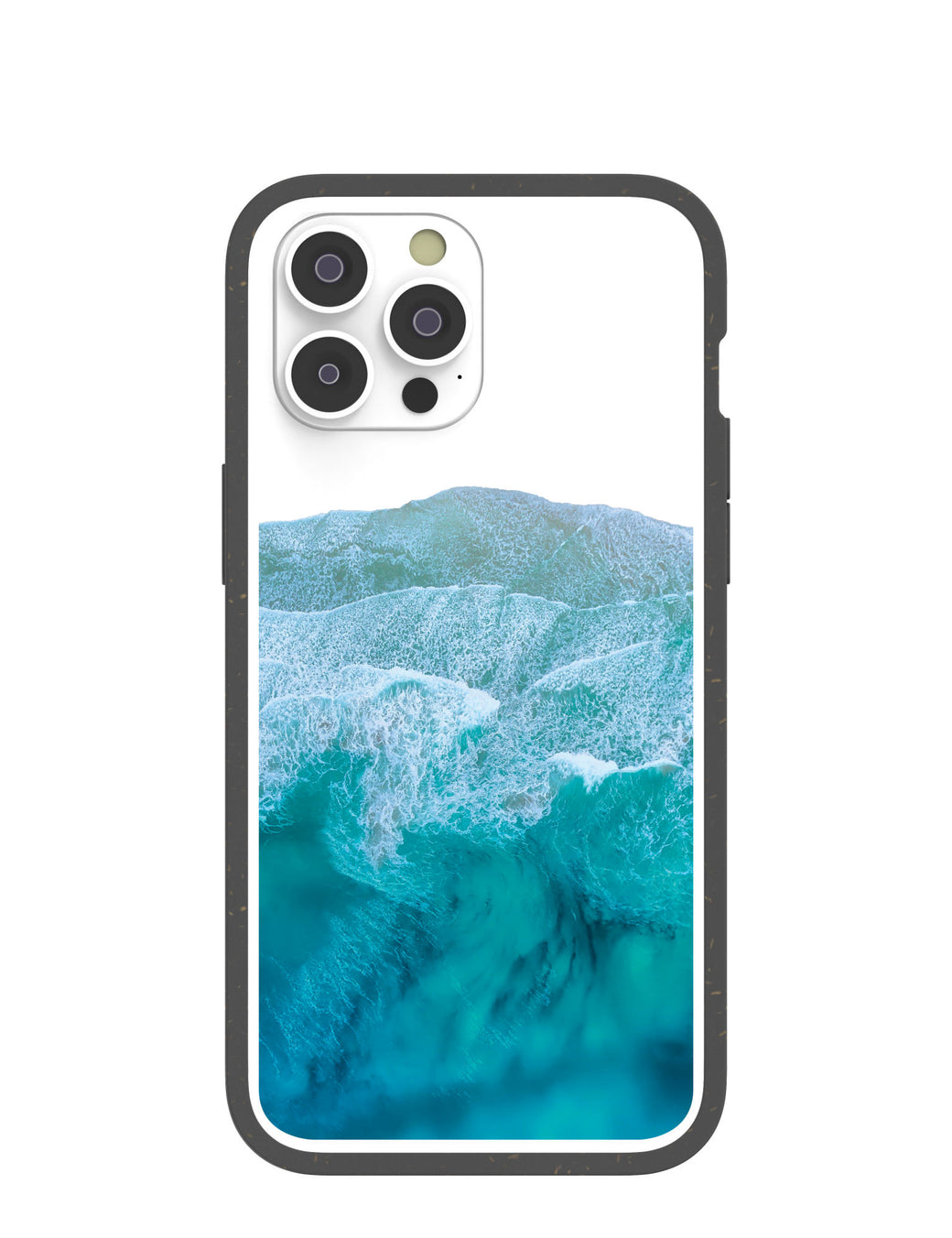 Clear Waves iPhone 14 Pro Max Case With Black Ridge