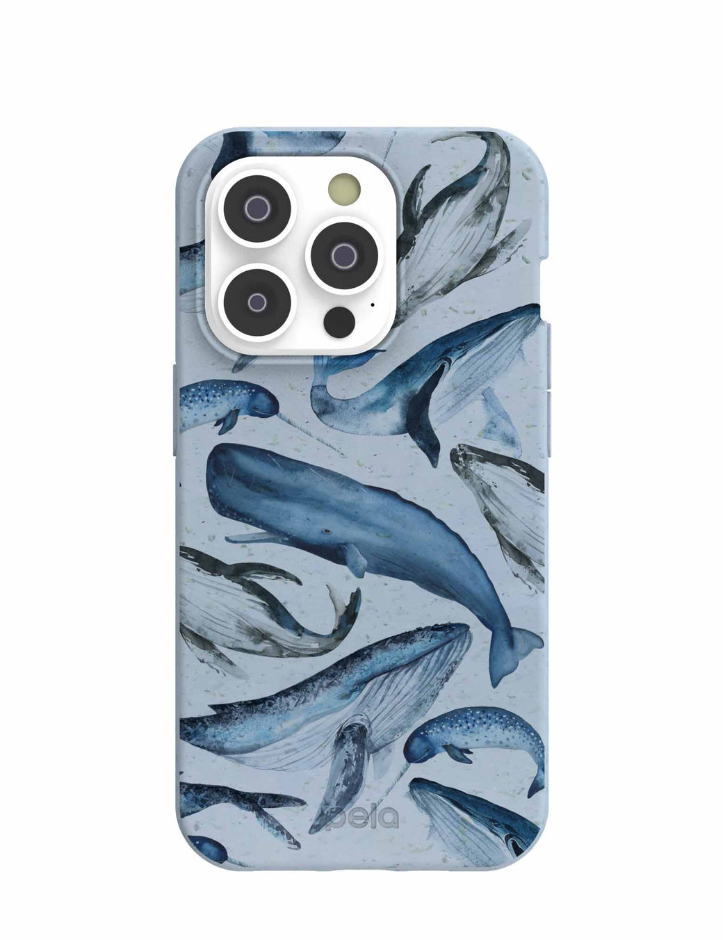 Powder Blue Whales iPhone 14 Pro Case with MagSafe Module
