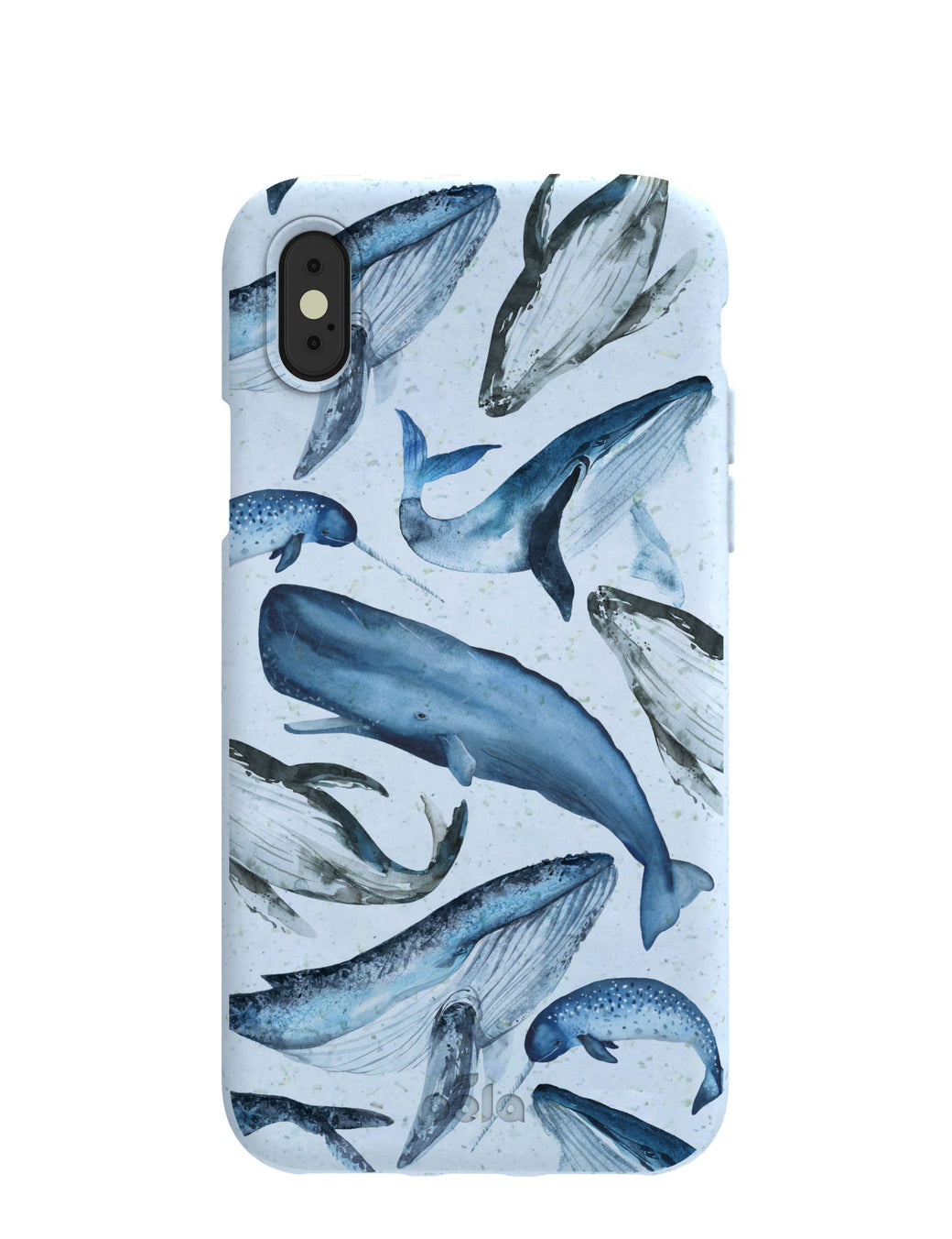 Powder Blue Whales iPhone X Case