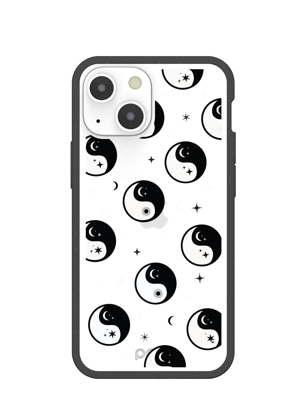 Clear Yin Yang Dreams iPhone 13 Mini Case With Black Ridge