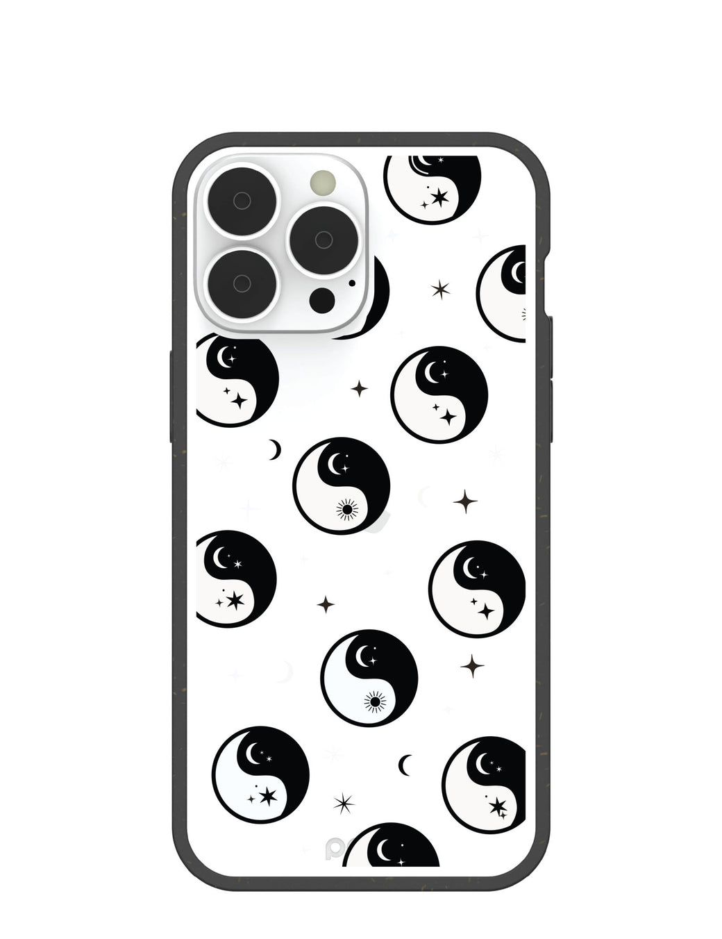Clear Yin Yang Dreams iPhone 13 Pro Max Case With Black Ridge