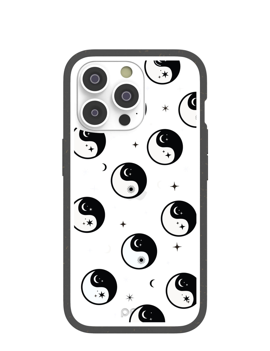 Clear Yin Yang Dreams iPhone 14 Pro Case With Black Ridge