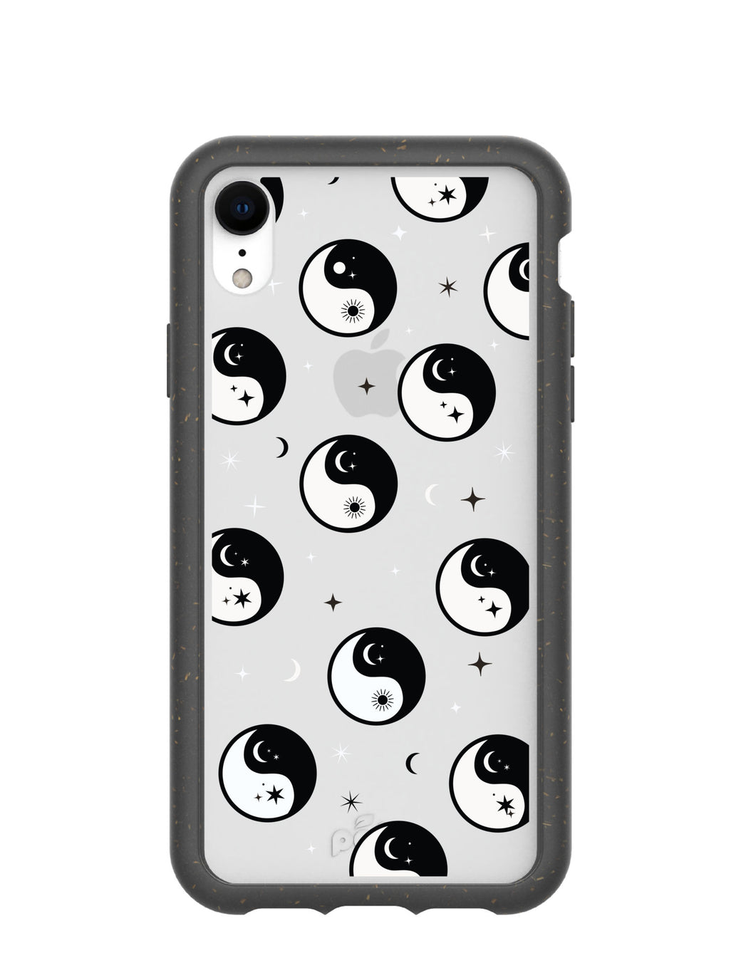 Clear Yin Yang Dreams iPhone XR Case With Black Ridge
