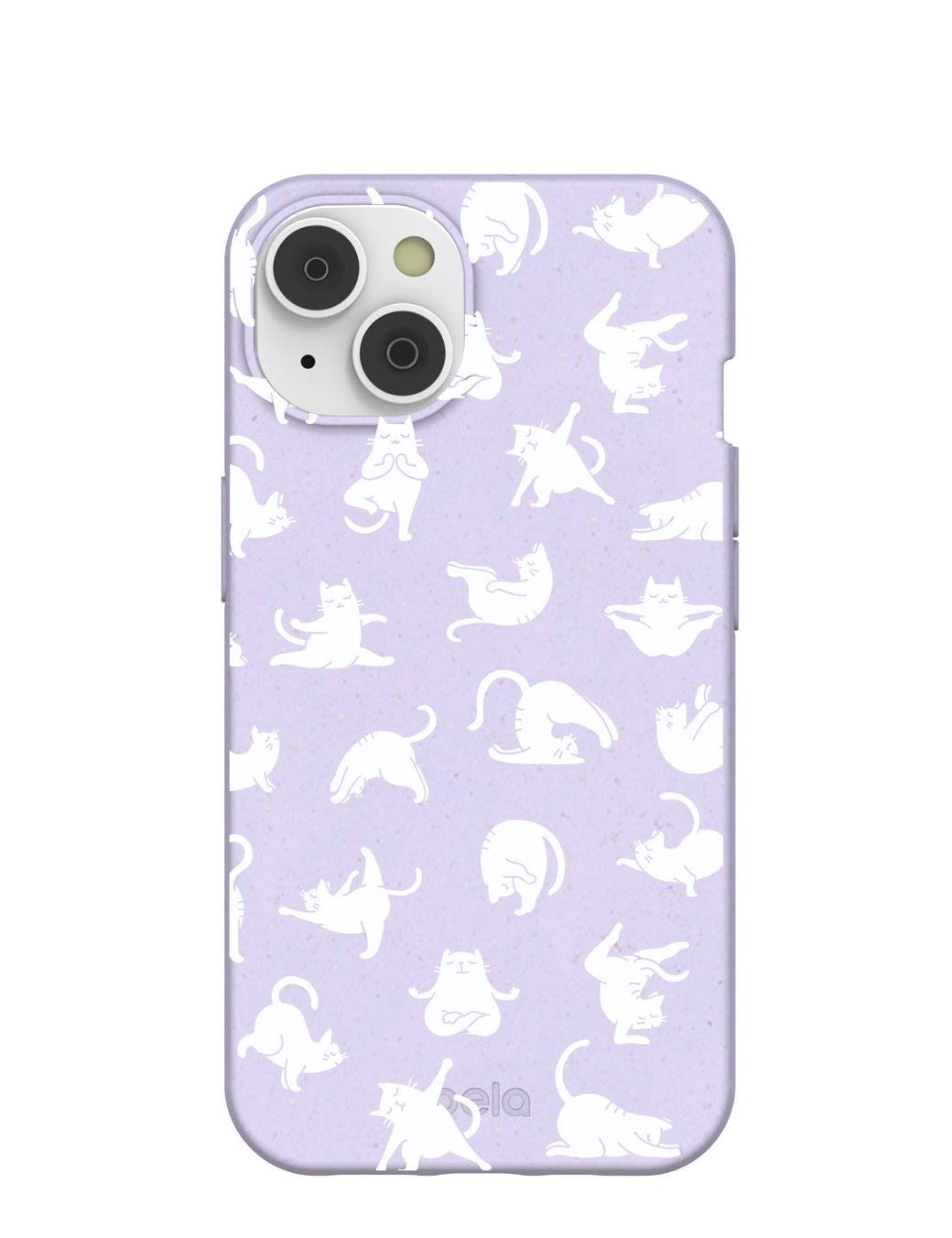 Lavender Yoga Cat iPhone 14 Case with MagSafe Module